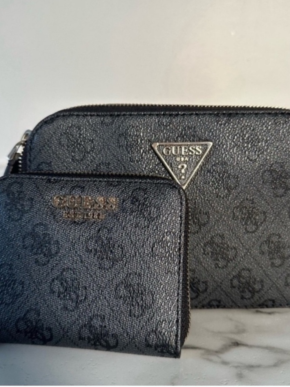 Guess Black Logo Crossbody Purse and Wallet